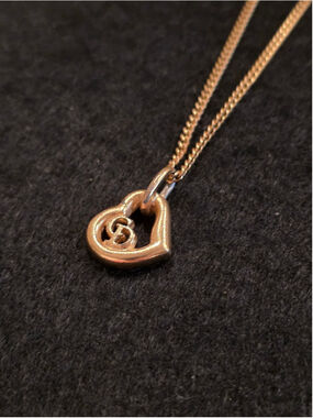 RARE 1970s Christian Dior CD Heart Monogram Necklace